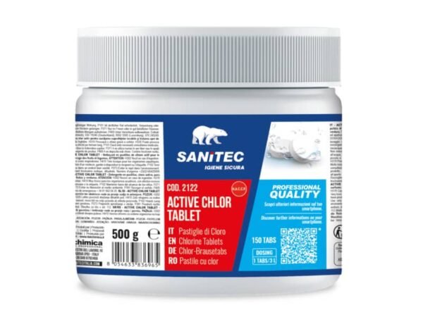 Detergente in pastiglie al cloro attivo Active Chlor Tablet Sanitec 500 g 2122