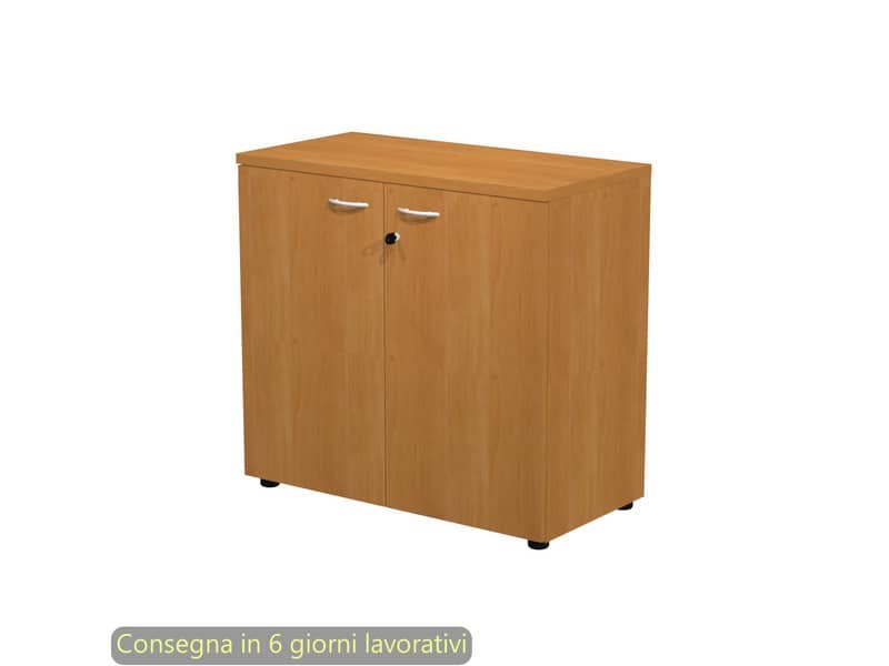Armadio basso ante battenti con serratura 2898 90x46xH.85 cm Artexport noce chiaro – AR/MB+AB/4