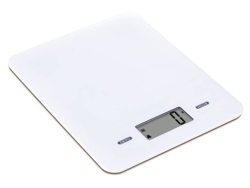 Bilancia da cucina ad alta precisione Melchioni Family Slimmy con display LCD bianca – 5 Kg – 118210027