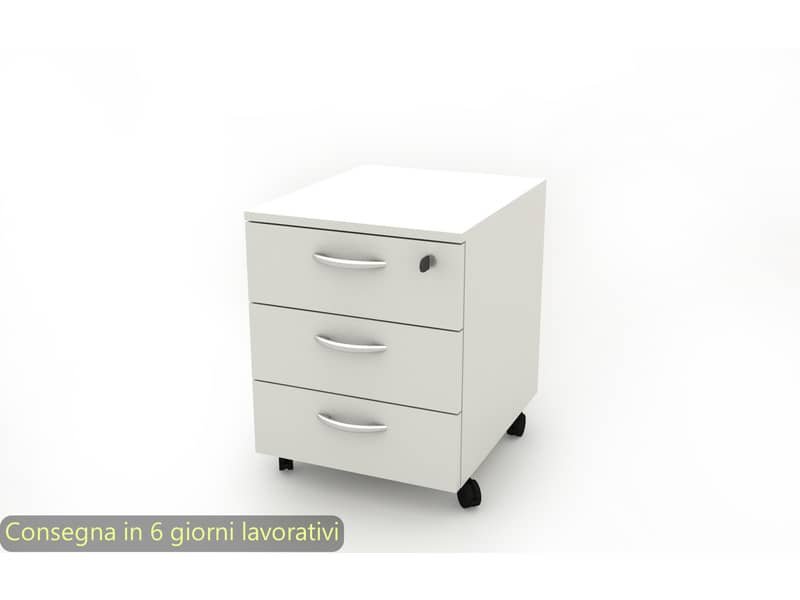 Cassettiera a 3 cassetti su ruote 17020 41x50xH.52,2 cm Artexport bianco 17020/33/3T