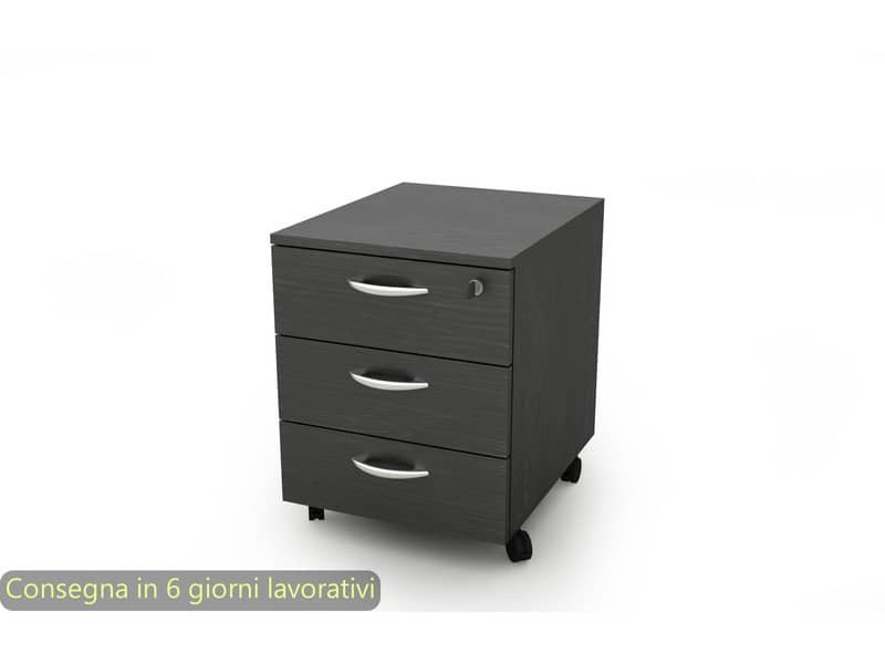 Cassettiera a 3 cassetti su ruote 17020 41x50xH.52,2 cm Artexport nero venato frassino – 17020/88/3T