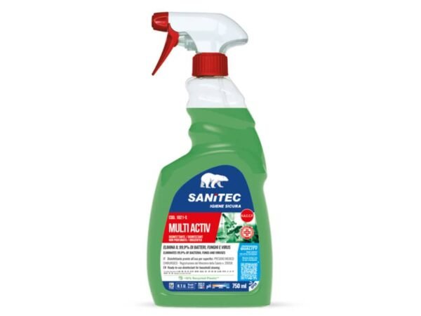 Disinfettante non profumato pronto all?uso per superfici Multi Active Sanitec 750 ml inodore - 1821-S
