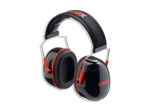 Cuffia antirumore K3 per isolamento alte frequenze regolabile in lunghezza Uvex nero/rosso - 2600003