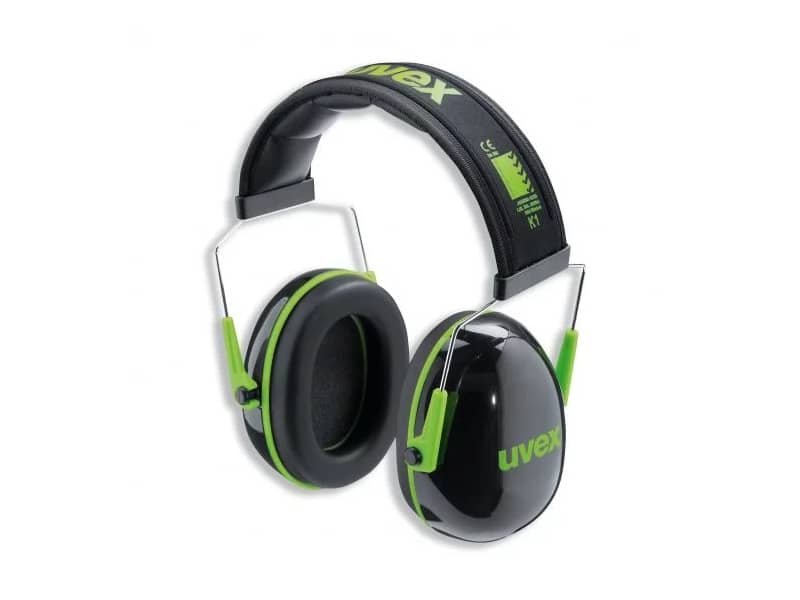Cuffia antirumore Uvex K1 peso ultraleggero 180 g regolabile in lunghezza nero/verde – 2600001
