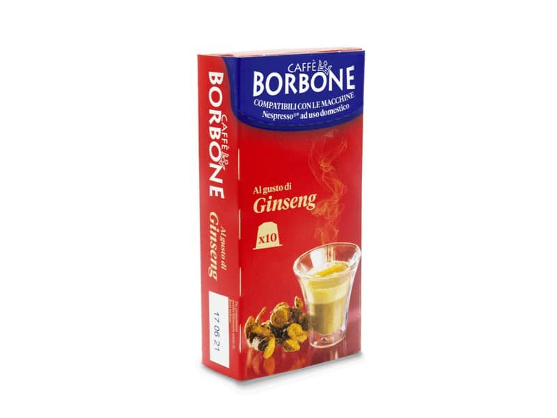 Capsule di preparato solubile per caffŠ al latte e ginseng 6,5 gr compatibili Borbone Nespresso 10 pz – RESGINSEN6X10