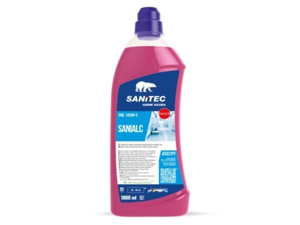 Detergente alcolico solventato asciugarapido Sanitec Sanialc con floralcool e antibatterico - 1000 ml