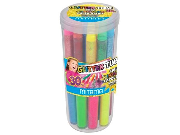Colla Glitter in tubo - Mitama formati e colori assortiti - conf. 25 pezzi 62861