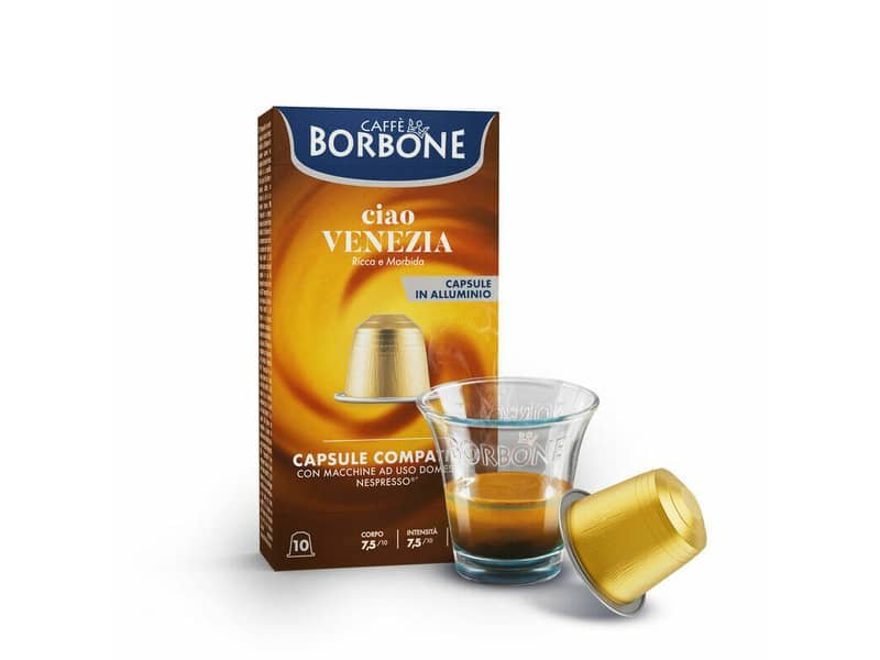 Capsule compatibili Respresso alluminio 100 pz Caffe Borbone qualit… Ciao Venezia – REBCIAOVENEZIA10X10N