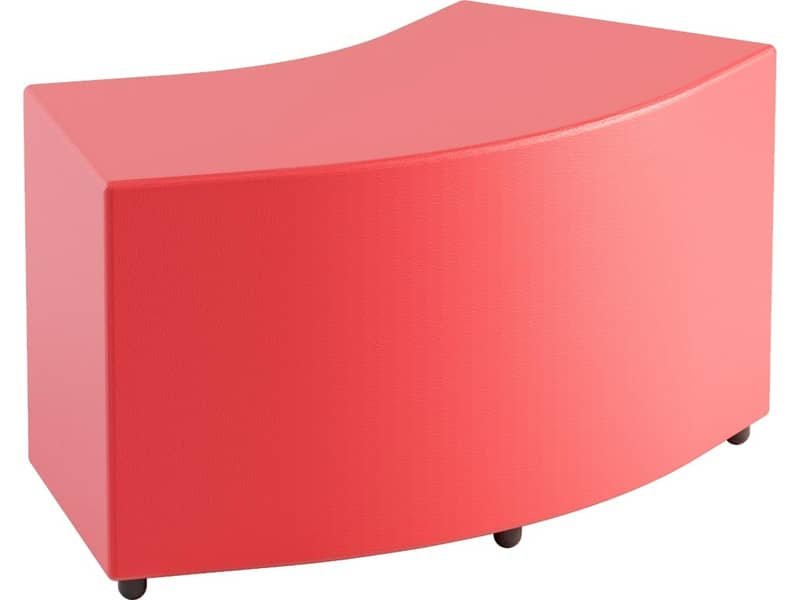 Pouf angolare in similpelle 45ø 90/60x40x46 cm Motris rosso PSAG45SPNI03
