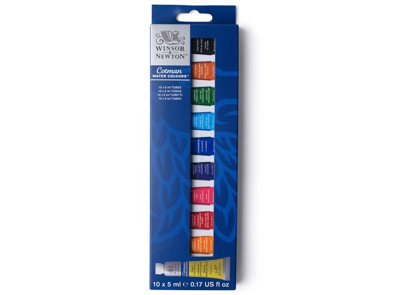 Set tubetti acquerello Cotman Winsor&Newton- colori assortiti Conf. 10×5 ml  – 0390664