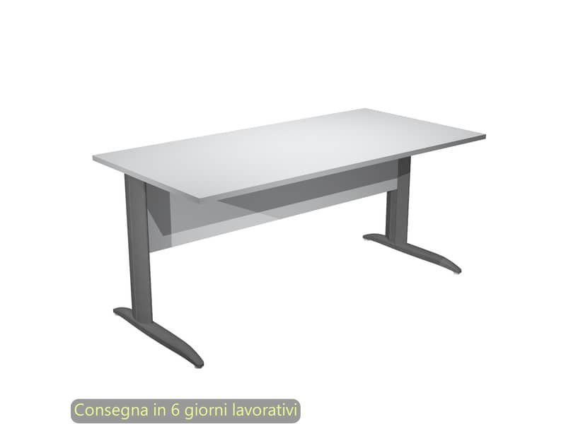 Scrivania piano girgio 160x80xH.72 cm gamba a L in metallo antracite opaco linea Presto Artexport – 003K2/9/AF
