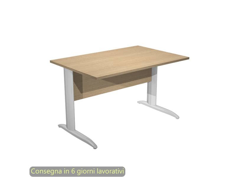 Scrivania piano rovere 120x80xH.72 cm gamba a L in metallo effetto cromato linea Presto Artexport – 004K2/C/AR