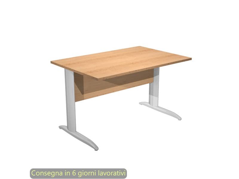 Scrivania piano faggio 120x80xH.72 cm gamba a L in metallo effetto cromato linea Presto Artexport – 004K2/6/AR