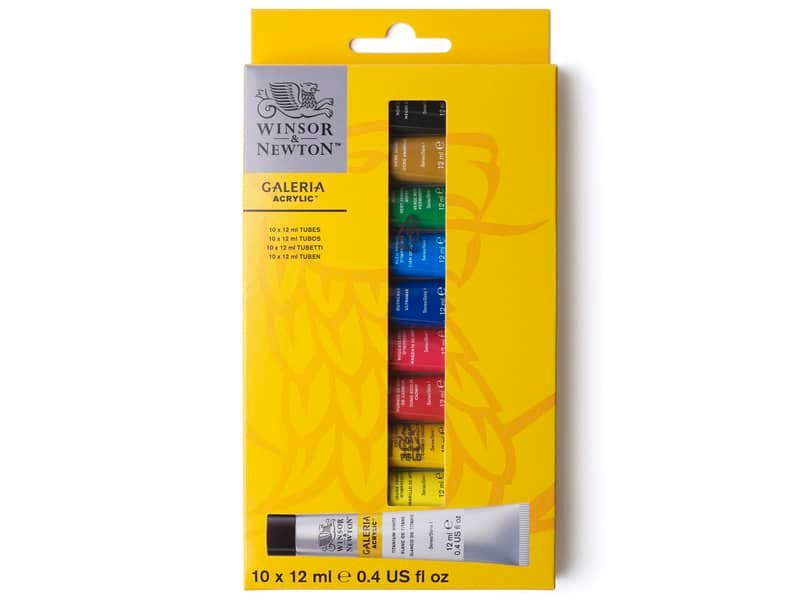 Set tubetti colore acrilico Galeria 12 ml Winsor&Newton colori assortiti – conf. 10 pezzi – 2190605