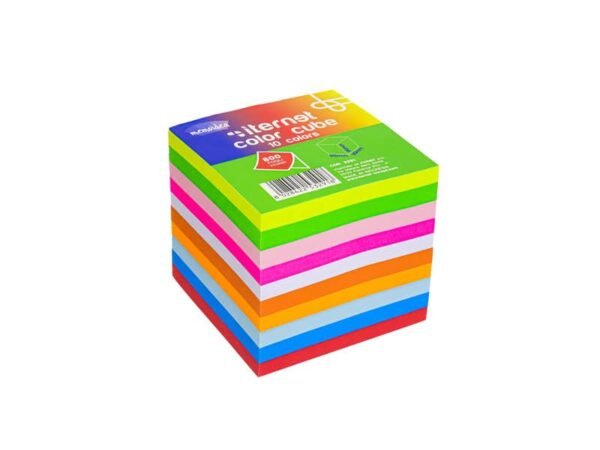 Blocco in carta colorata collato su 1 lato 90x90x90 mm - 800 fogli Memoidea color cube - 3291