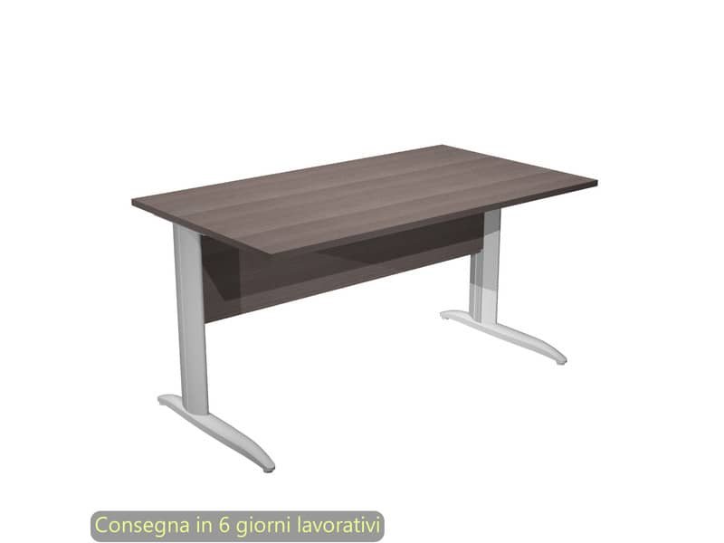Scrivania piano frassino toscano 140x80xH.72 cm gamba a L metallo grigio alluminio Presto Artexport – 002K2/F/AA