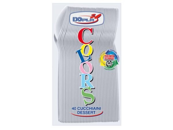 Cucchiaini dessert Compact trasparenti in polistirene conf. 40 pz Dopla Reusable 125 mm - 3646