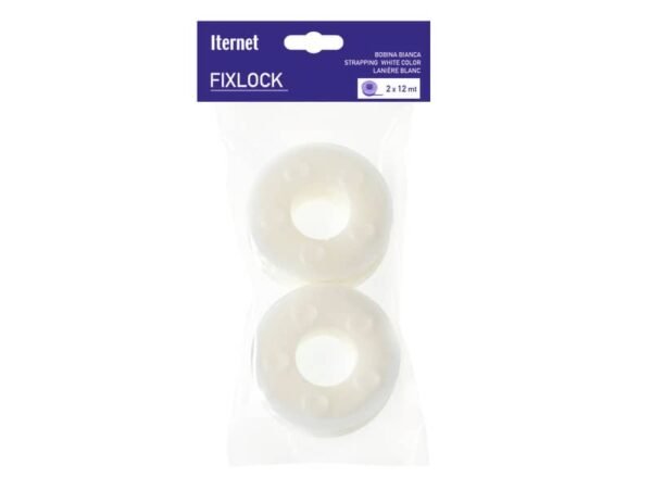 Bobina in nylon dentato ultra resistente per fascettatrice FIXLOCK - Conf. 2 bobine Iternet bianco - 0072