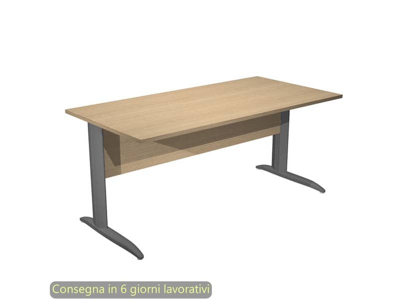 Scrivania piano rovere 160x80xH.72 cm gamba a L in metallo antracite opaco linea Presto Artexport – 003K2/C/AF