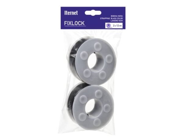 Bobina in nylon dentato ultra resistente per fascettatrice FIXLOCK - Conf. 2 bobine Iternet nera - 0071