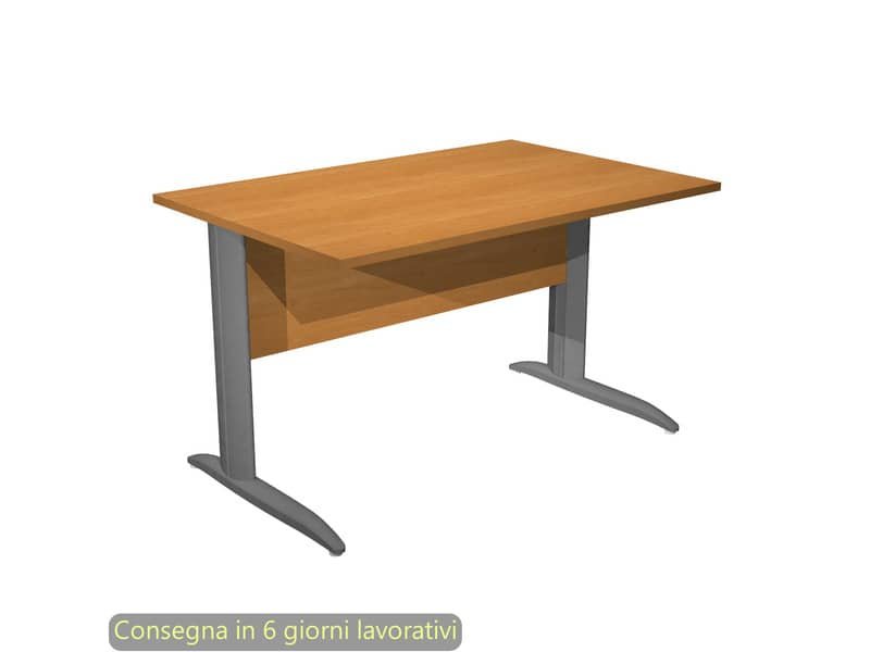 Scrivania piano noce chiaro 120x80xH.72 cm gamba a L in metallo antracite opaco linea Presto Artexport – 004K2/4/AF