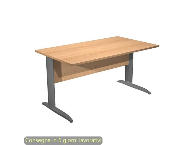 Scrivania piano faggio 140x80xH.72 cm gamba a L in metallo antracite opaco linea Presto Artexport – 002K2/6/AF