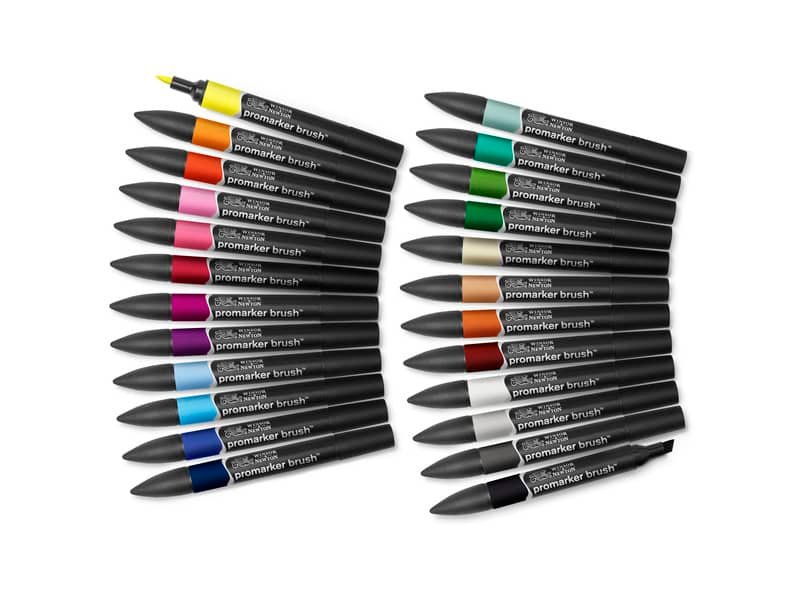 Set 24 pennarelli brushmarker ”Student Designer” Winsor&Newton colori assortiti – 0290079