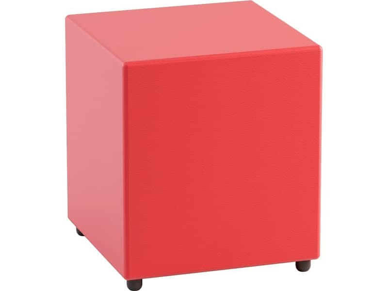 Pouf in similpelle cubico 40x40x46 cm Motris rosso PSRT40SPNI03