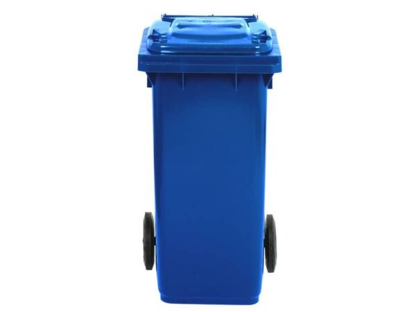 Bidone carrellato per raccolta differenziata 120 lt con coperchio PEHD Mobil Plastic blu - 1/120/5-BLB