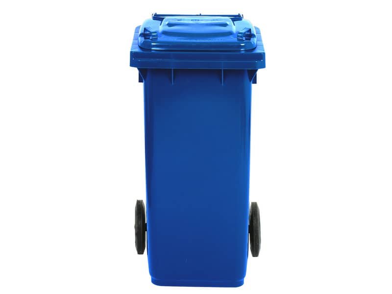 Bidone carrellato per raccolta differenziata 120 lt con coperchio PEHD Mobil Plastic blu – 1/120/5-BLB