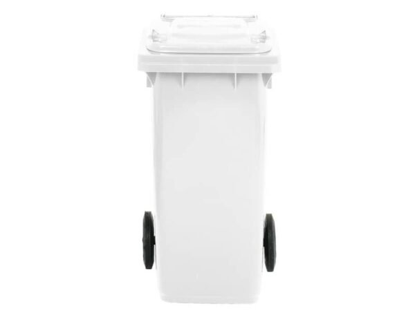 Bidone carrellato per raccolta differenziata 120 lt con coperchio PEHD Mobil Plastic bianco - 1/120/5-BIL
