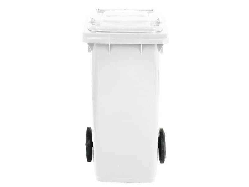 Bidone carrellato per raccolta differenziata 120 lt con coperchio PEHD Mobil Plastic bianco – 1/120/5-BIL