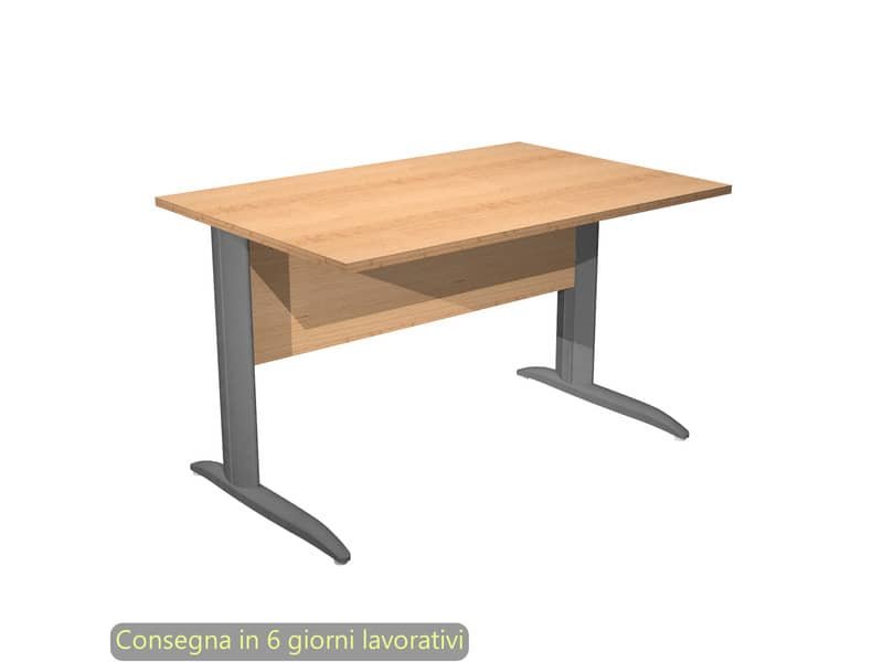 Scrivania piano faggio 120x80xH.72 cm gamba a L in metallo antracite opaco linea Presto Artexport – 004K2/6/AF