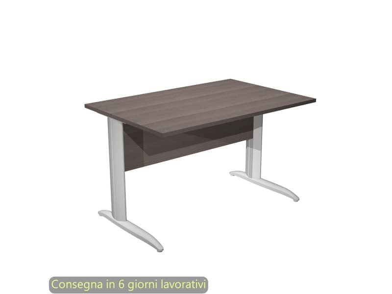 Scrivania piano frassino toscano 120x80xH.72 cm gamba a L metallo grigio alluminio Presto Artexport – 004K2/F/AA