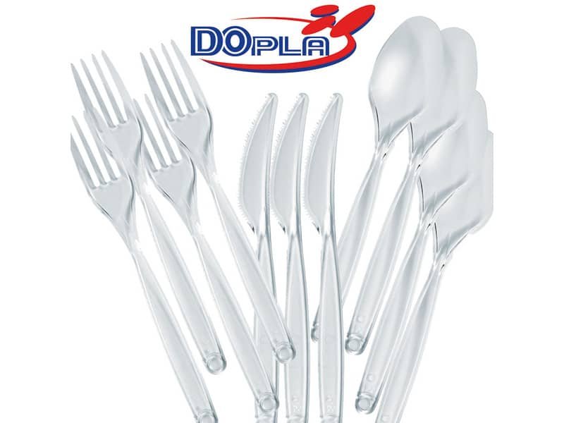 Cucchiai magnum Compact trasparenti in polistirene conf. 50 pz. Dopla Reusable 180 mm – 3439