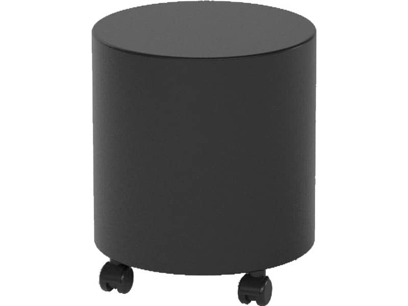 Pouf tondo su ruote in similpelle  40×46 h cm Motris nero PSTD40SPNIW04