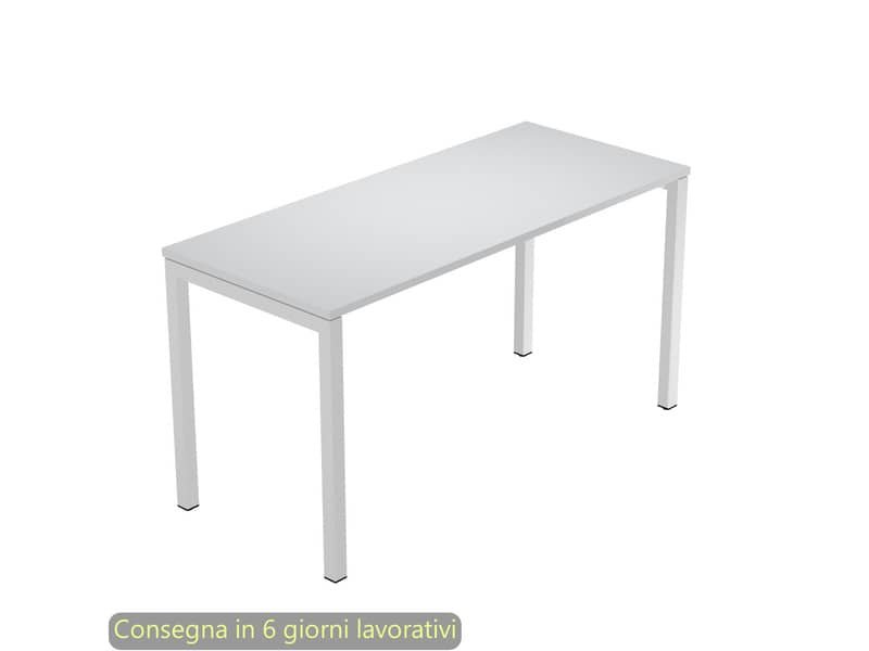 Scrivania piano grigio 140x60xH.72,5 cm gamba a ponte in metallo grigio linea Presto Venere Plus Artexport – 652/9