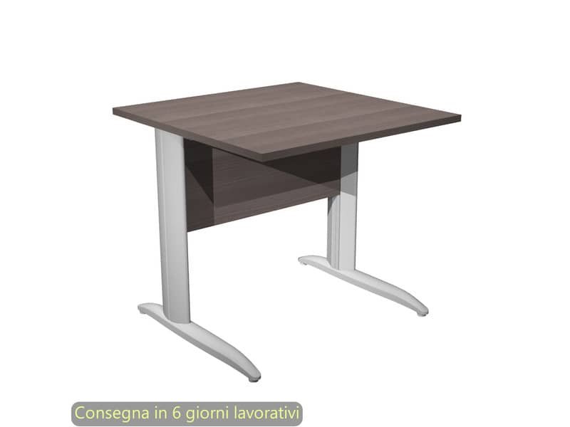 Scrivania piano frassino toscano 80x80xH.72 cm gamba a L metallo grigio alluminio Presto Artexport – 001K2/F/AA