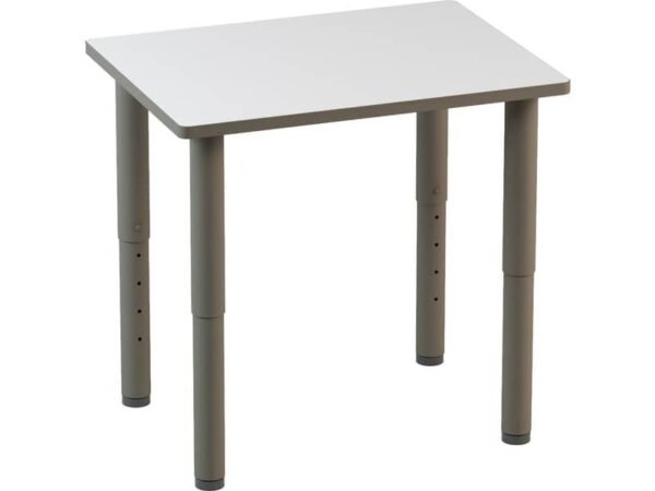 Banco rettangolare elevabile con gambe telescopiche e bordi arrotondati grigio/bianco Motris 80x60 cm
