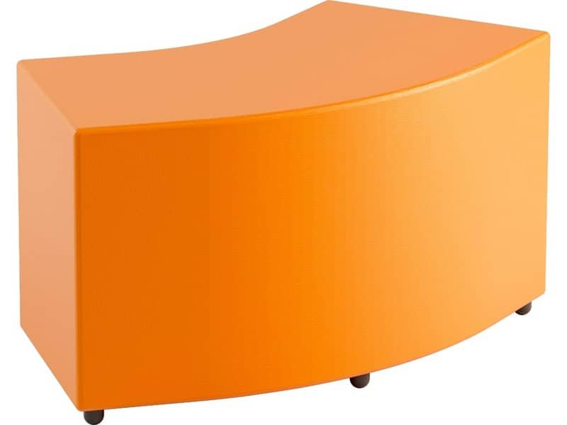 Pouf angolare in similpelle 45ø 90/60x40x46 cm Motris arancio PSAG45SPNI06
