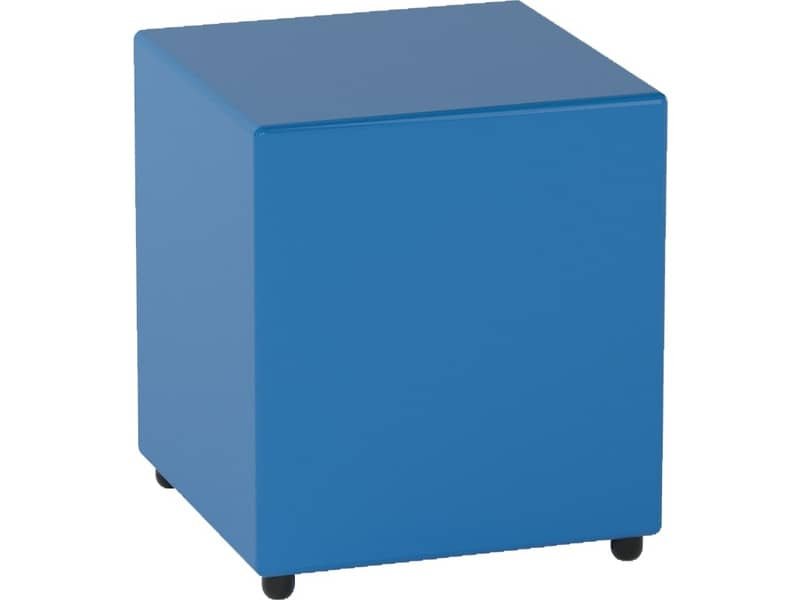 Pouf in similpelle cubico 40x40x46 cm Motris blu PSRT40SPNI02