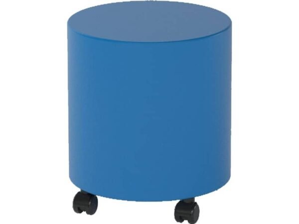 Pouf tondo su ruote in similpelle  40x46 h cm Motris blu PSTD40SPNIW02