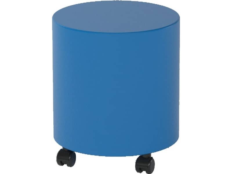 Pouf tondo su ruote in similpelle  40×46 h cm Motris blu PSTD40SPNIW02