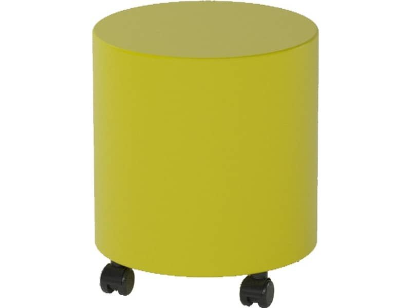 Pouf tondo su ruote in similpelle  40×46 h cm Motris giallo PSTD40SPNIW01