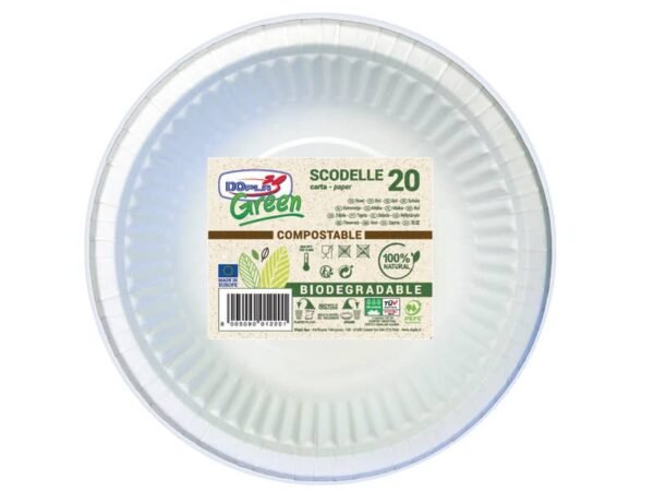 Scodelle carta Fluted Bio-Coated conf. 20 pz Dopla Green 450 ml 32420