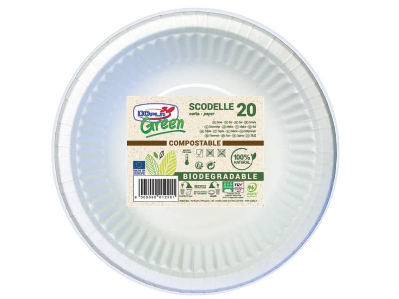 Scodelle carta Fluted Bio-Coated conf. 20 pz Dopla Green 450 ml 32420