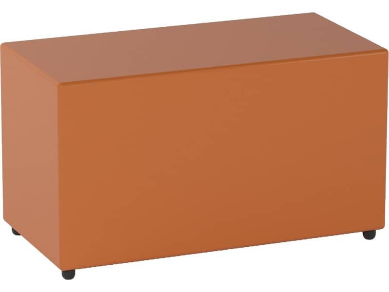 Pouf in similpelle rettangolare 80x40x46 cm Motris arancio PSRT80SPNI06