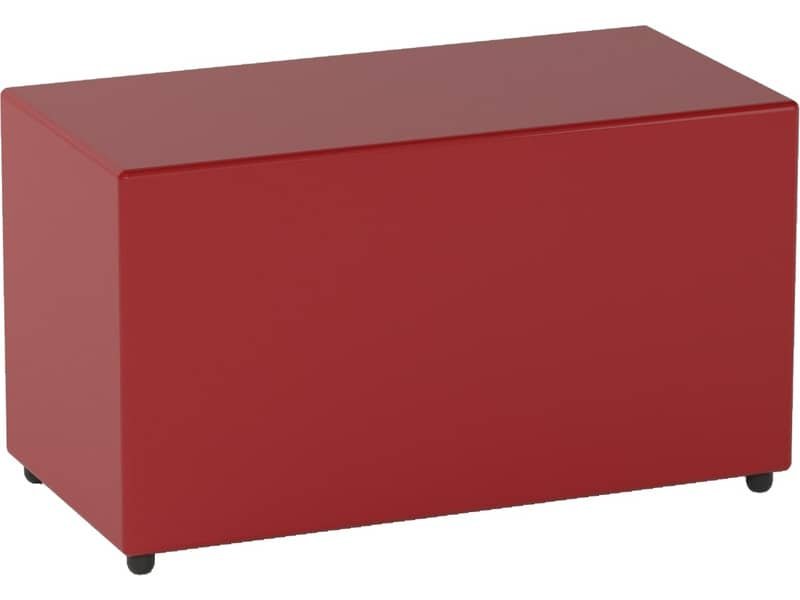 Pouf in similpelle rettangolare 80x40x46 cm Motris rosso PSRT80SPNI03