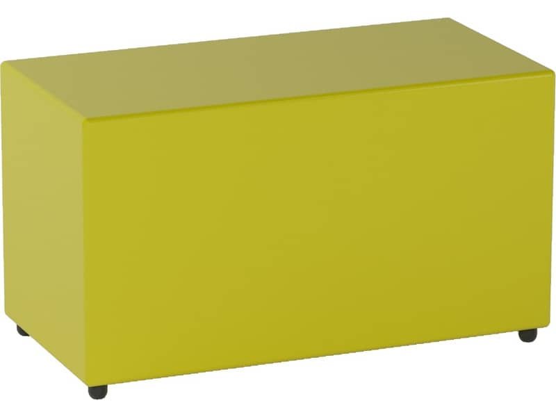 Pouf in similpelle rettangolare 80x40x46 cm Motris giallo PSRT80SPNI01