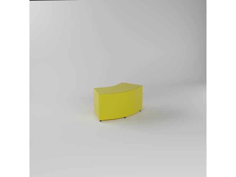 Pouf angolare in similpelle 45ø 90/60x40x46 cm Motris giallo PSAG45SPNI01